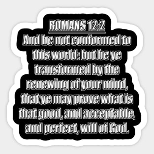 Romans 12:2 Bible Verse KJV Text Sticker